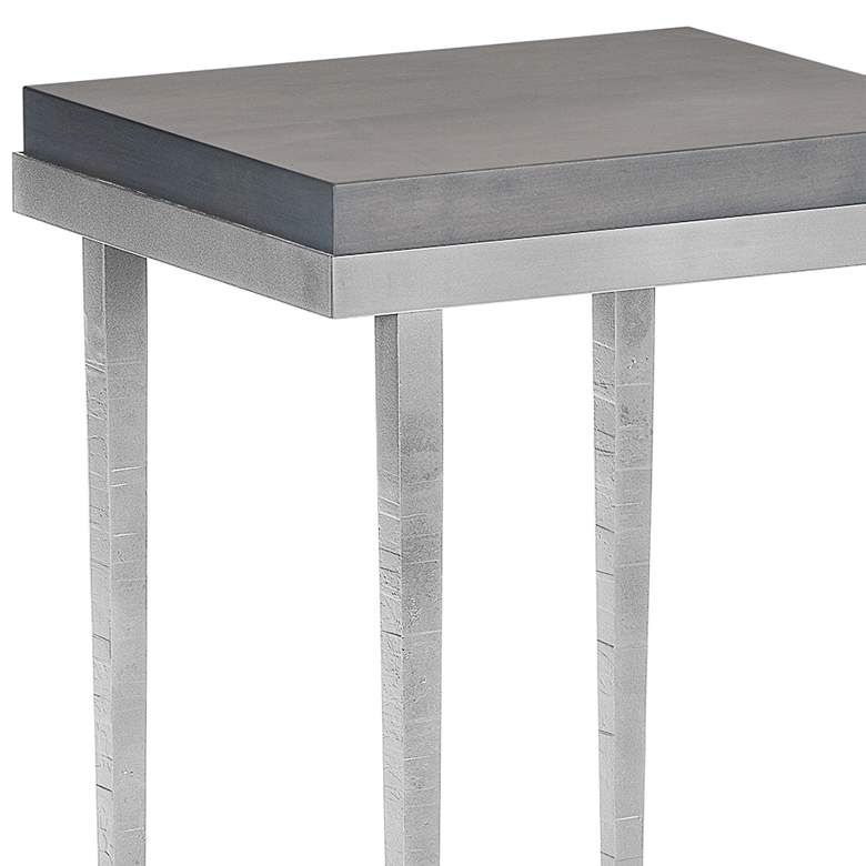 Image 2 Wick 16"W Gray Wood and Vintage Platinum Metal Side Table more views