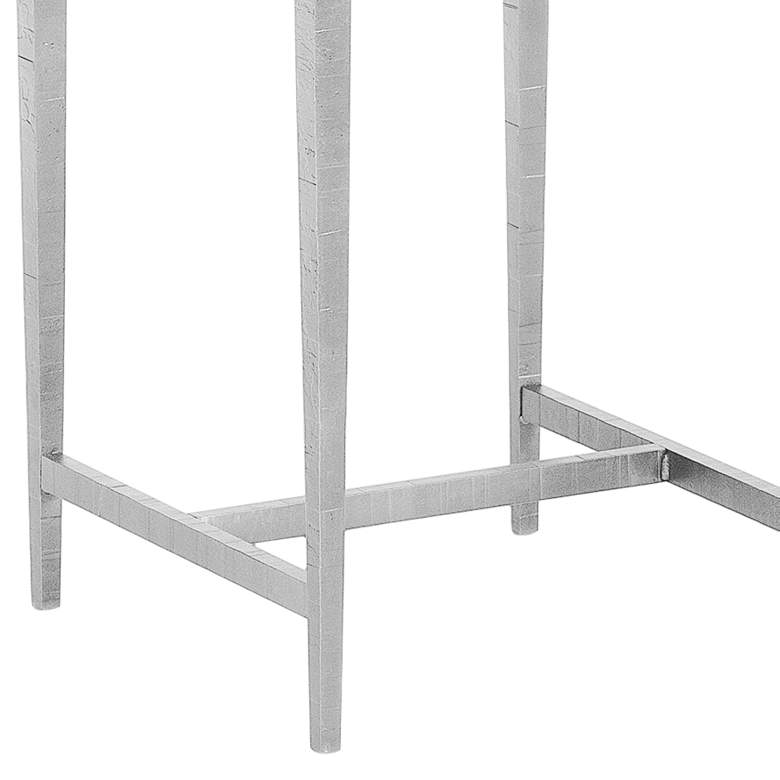 Image 3 Wick 16"W Gray Wood and Vintage Platinum Metal Side Table more views