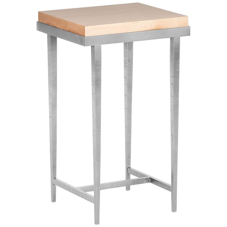 Image 1 Wick 16 inchW Natural Wood and Vintage Platinum Metal Side Table