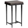 Wick 16" Wide Espresso Wood and Black Metal Side Table