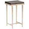 Wick 16" Wide Espresso Wood and Soft Gold Metal Side Table