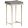 Wick 16" Wide Gray Wood and Soft Gold Metal Side Table