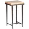 Wick 16" Wide Natural Wood and Dark Smoke Metal Side Table