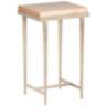 Wick 16" Wide Natural Wood and Soft Gold Metal Side Table
