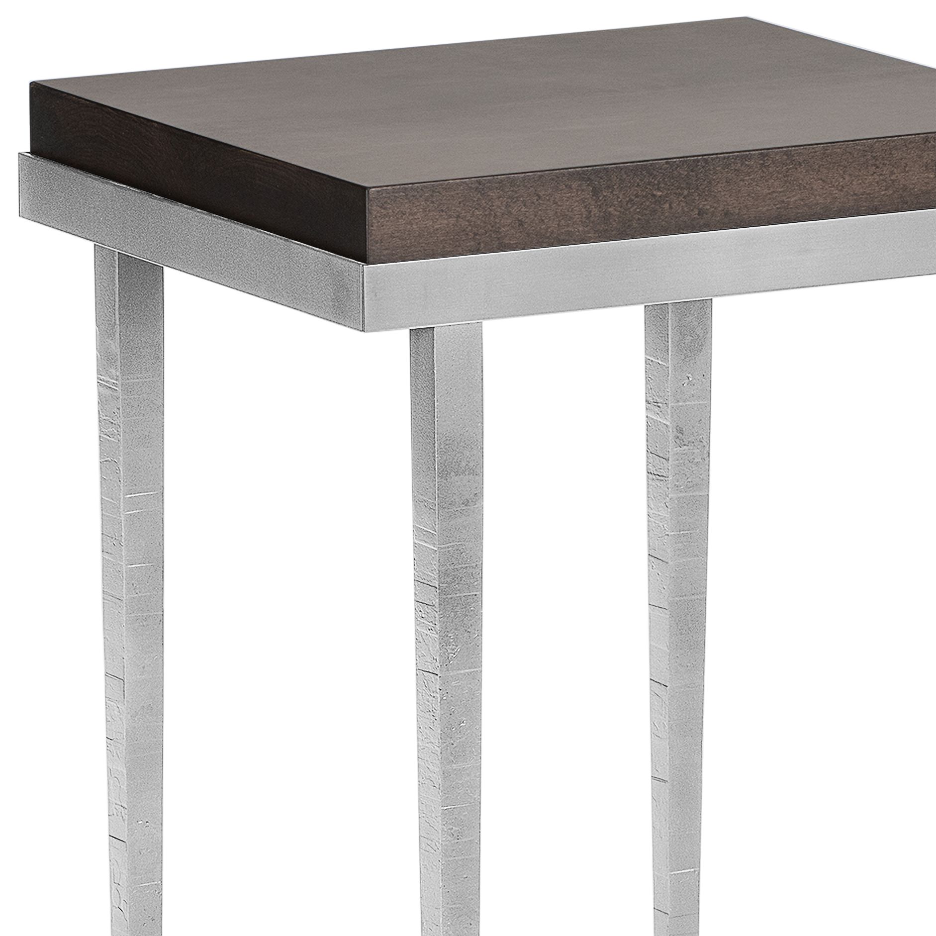 Image 2 Wick 27" High Maple Espresso Accented Vintage Platinum Side Table more views