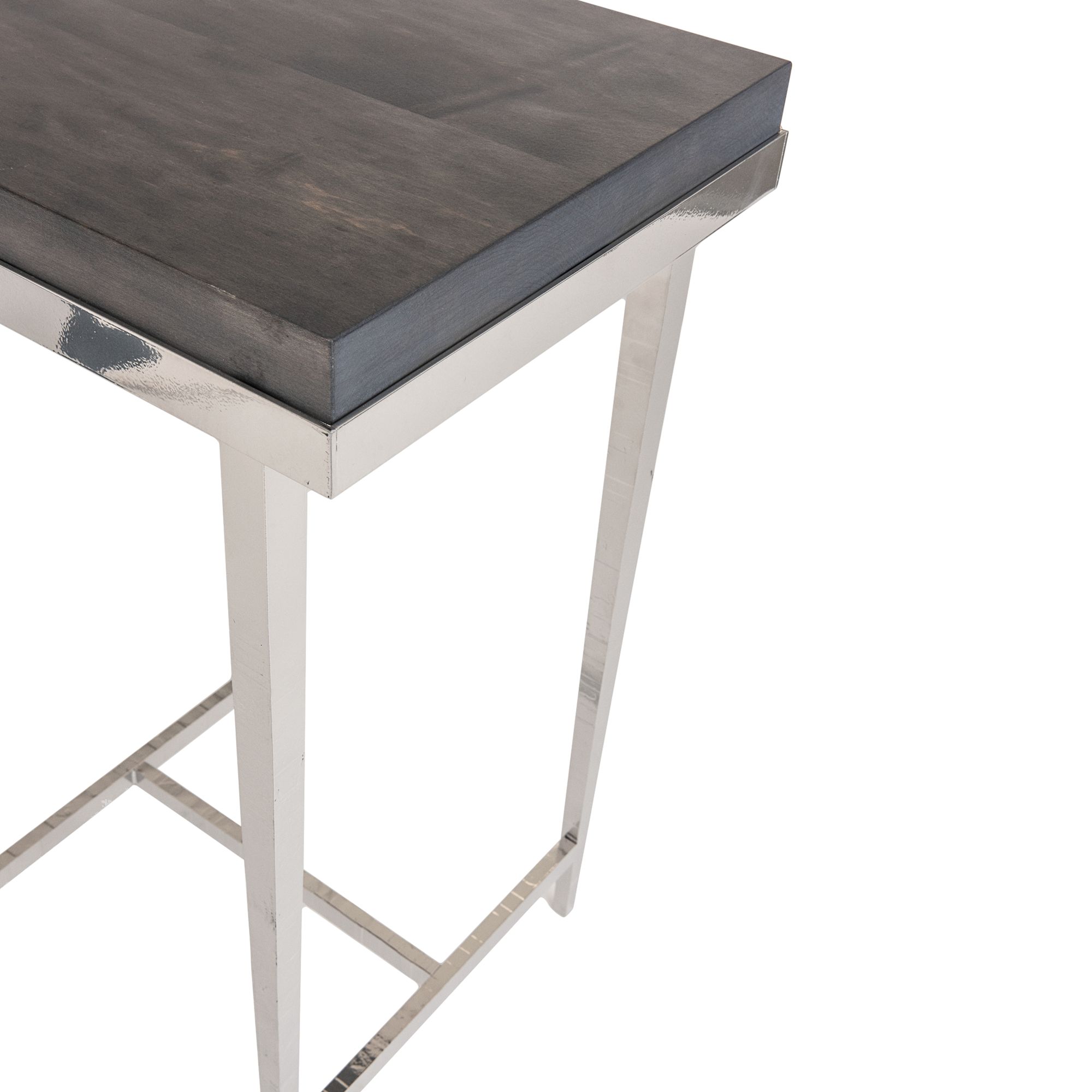 Image 5 Wick 27" High Maple Grey Accented Sterling Side Table more views