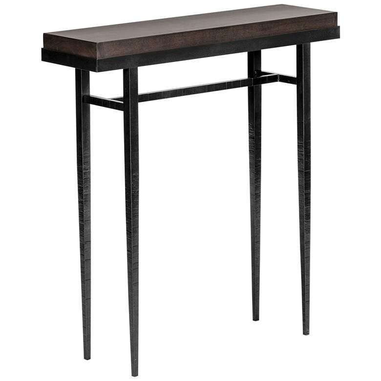 Wick 30&quot; Wide Espresso Wood and Black Metal Console Table