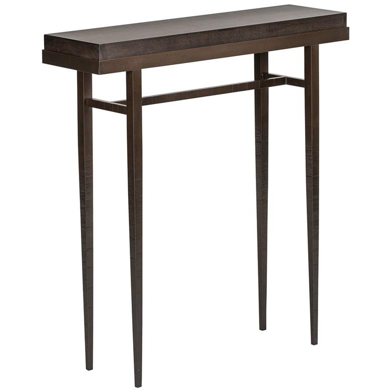 Wick 30&quot; Wide Espresso Wood and Bronze Metal Console Table