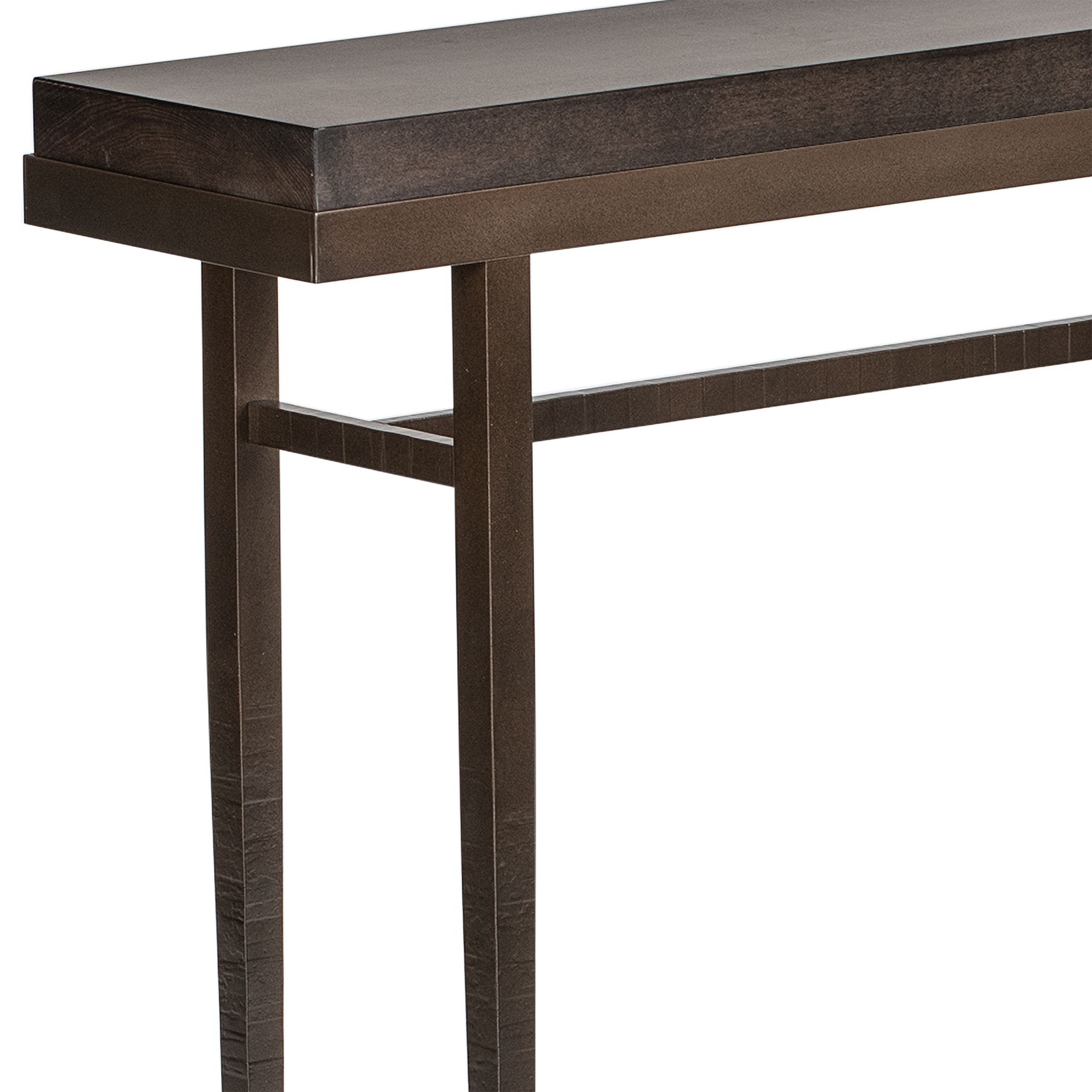 Image 3 Wick 30" Wide Espresso Wood and Bronze Metal Console Table more views