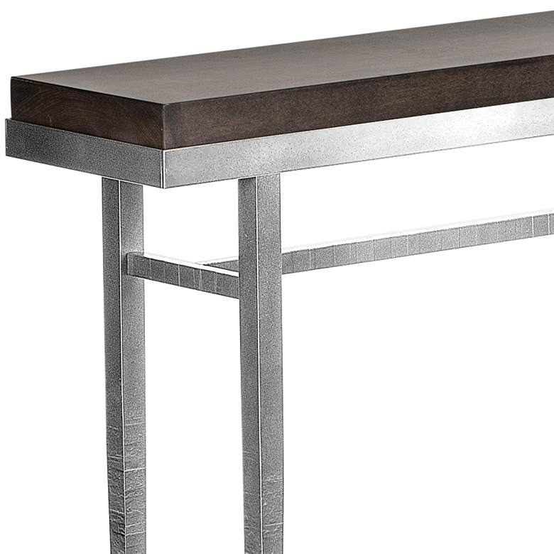 Image 2 Wick 30 inch Wide Espresso Wood and Sterling Metal Console Table more views