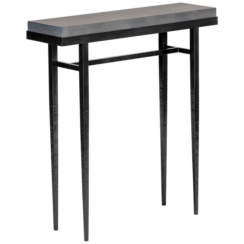 Image 1 Wick 30 inch Wide Gray Wood and Black Metal Console Table