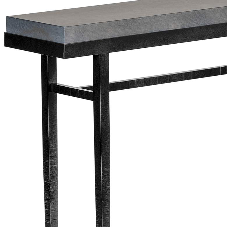 Image 2 Wick 30 inch Wide Gray Wood and Black Metal Console Table more views