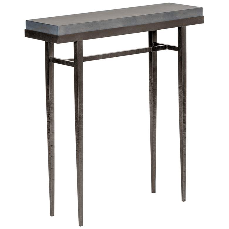 Image 1 Wick 30 inch Wide Gray Wood and Dark Smoke Metal Console Table