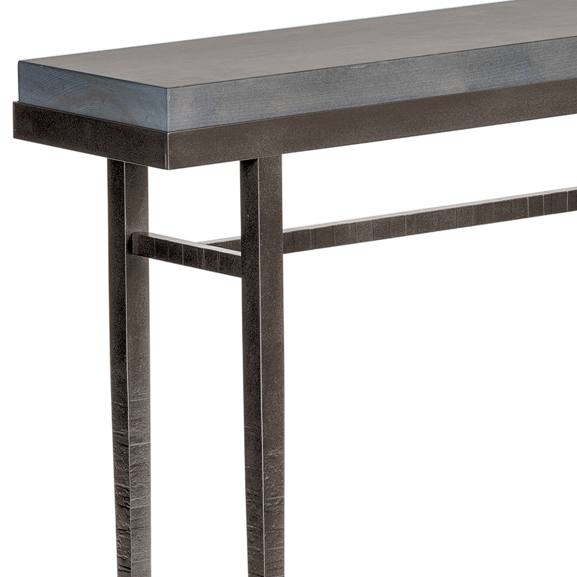 Image 2 Wick 30" Wide Gray Wood and Dark Smoke Metal Console Table more views