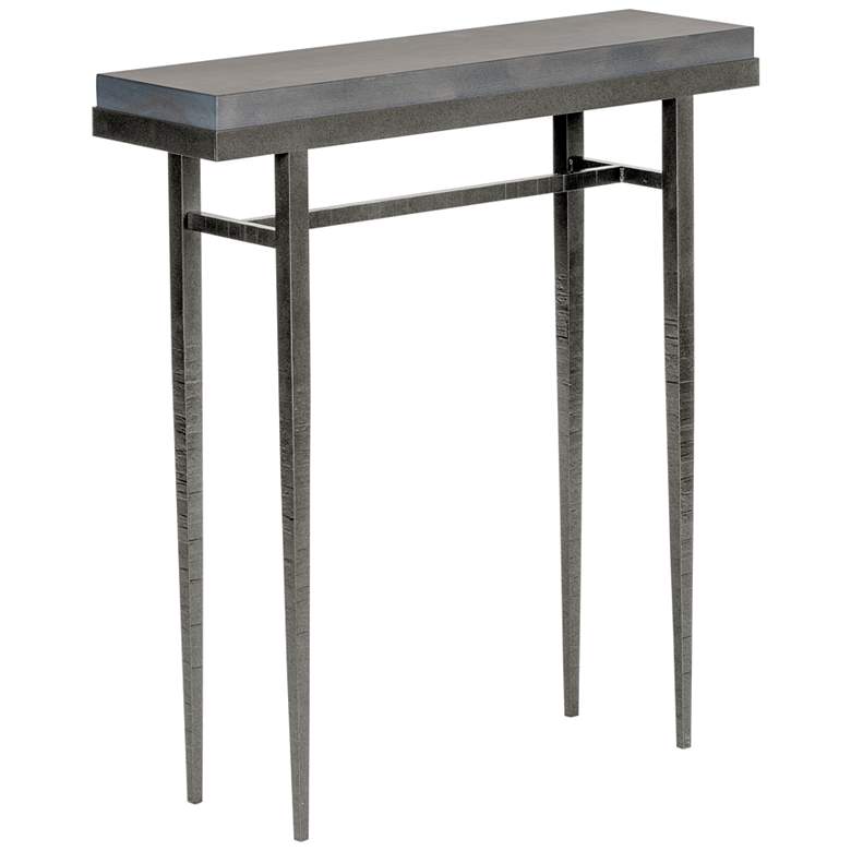 Wick 30&quot; Wide Gray Wood and Natural Iron Console Table