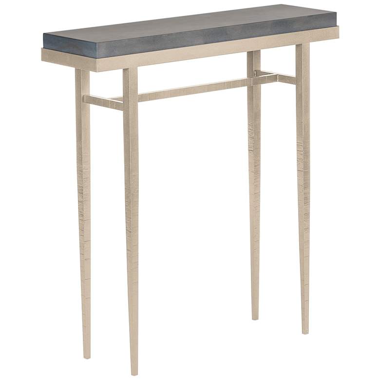 Image 1 Wick 30 inch Wide Gray Wood and Soft Gold Metal Console Table