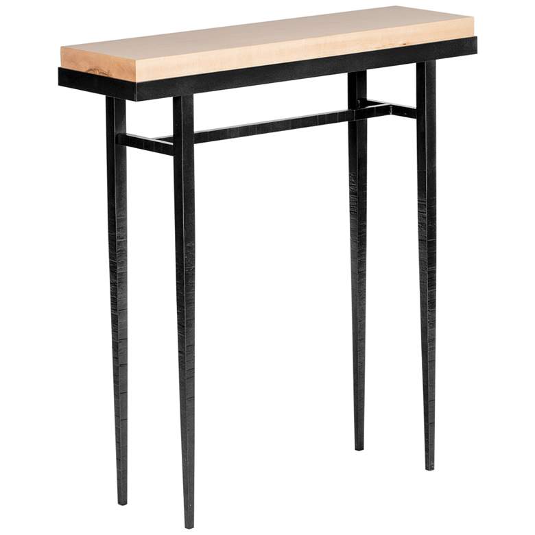 Image 1 Wick 30 inch Wide Natural Wood and Black Metal Console Table