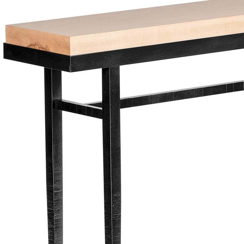 Wick 30 inch Wide Natural Wood and Black Metal Console Table more views