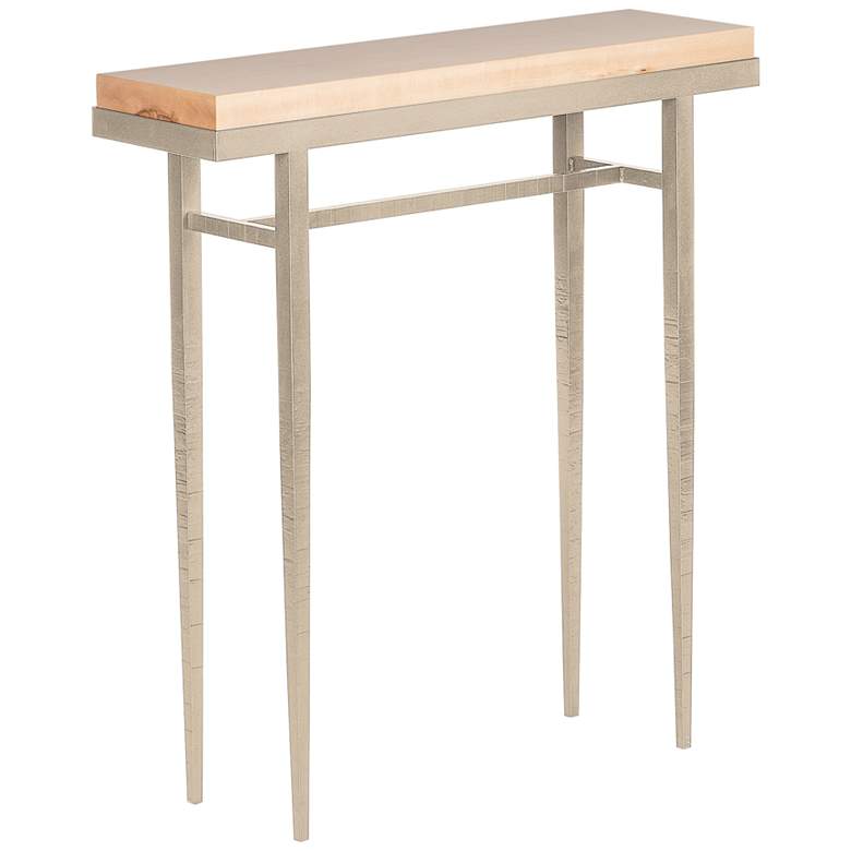 Image 1 Wick 30" Wide Natural Wood and Soft Gold Metal Console Table