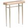 Wick 30" Wide Natural Wood and Soft Gold Metal Console Table