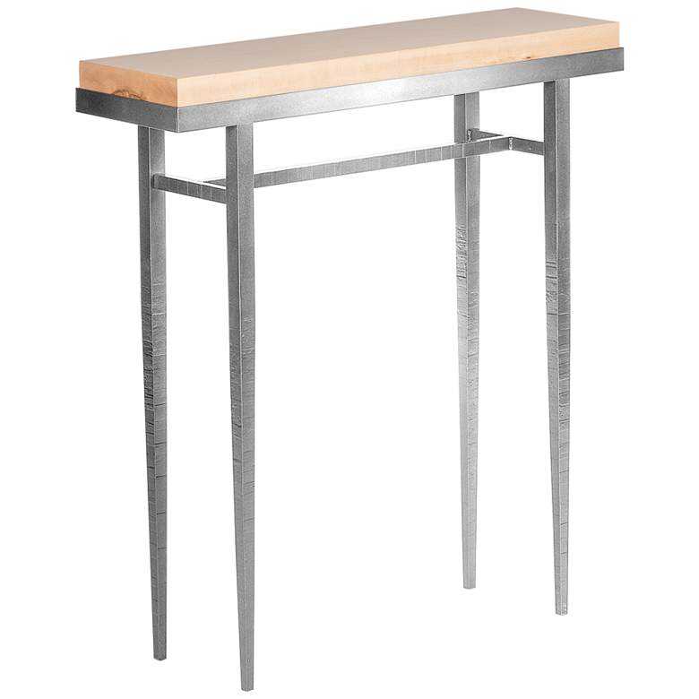 Image 1 Wick 30" Wide Natural Wood and Sterling Metal Console Table