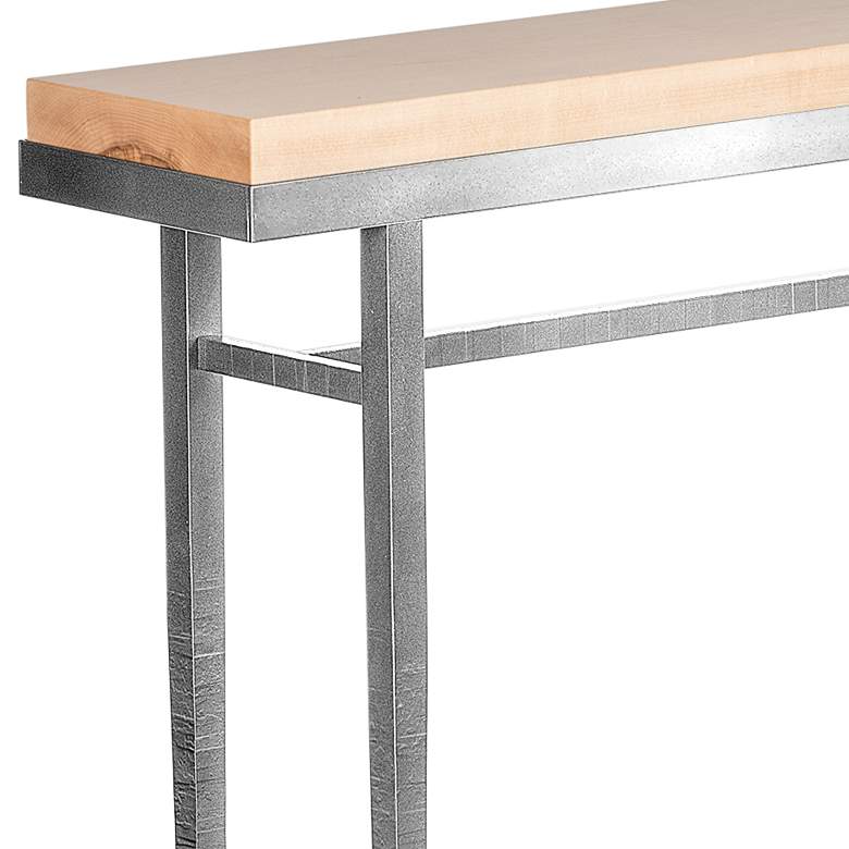 Image 2 Wick 30 inch Wide Natural Wood and Sterling Metal Console Table more views