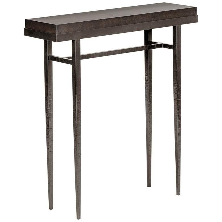 Image 1 Wick 30"W Espresso Wood and Dark Smoke Metal Console Table