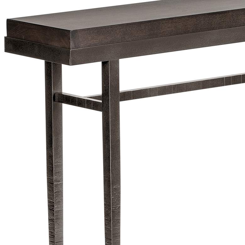 Wick 30&quot;W Espresso Wood and Dark Smoke Metal Console Table more views