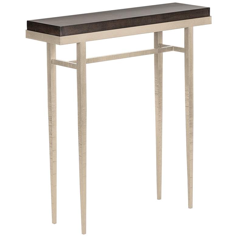 Image 1 Wick 30"W Espresso Wood and Soft Gold Metal Console Table