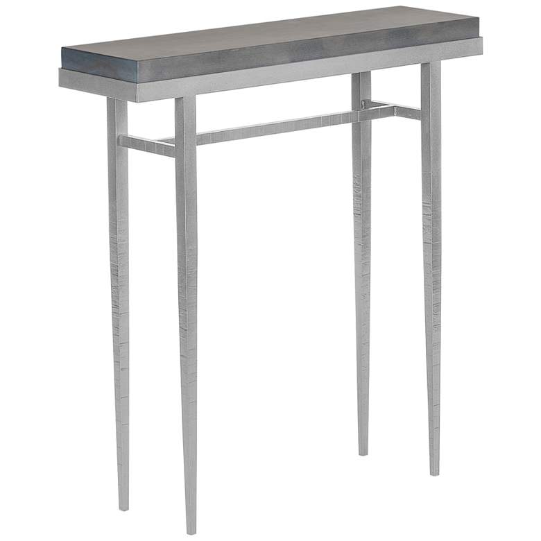 Image 1 Wick 30 inchW Gray Wood and Vintage Platinum Metal Console Table