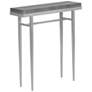 Wick 30"W Gray Wood and Vintage Platinum Metal Console Table