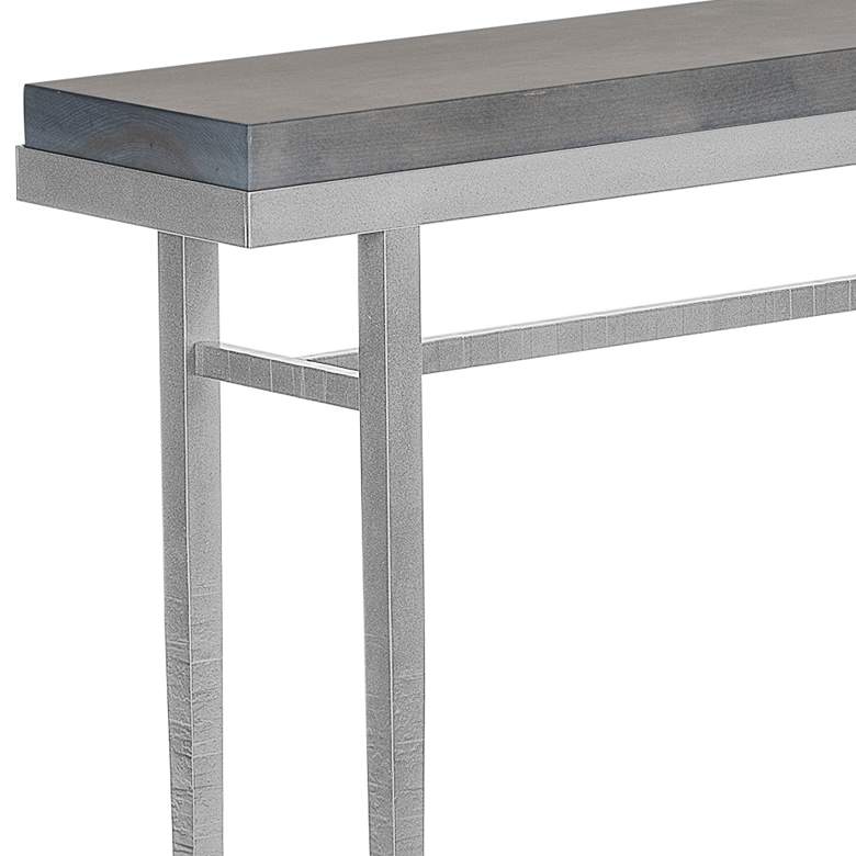 Image 2 Wick 30 inchW Gray Wood and Vintage Platinum Metal Console Table more views