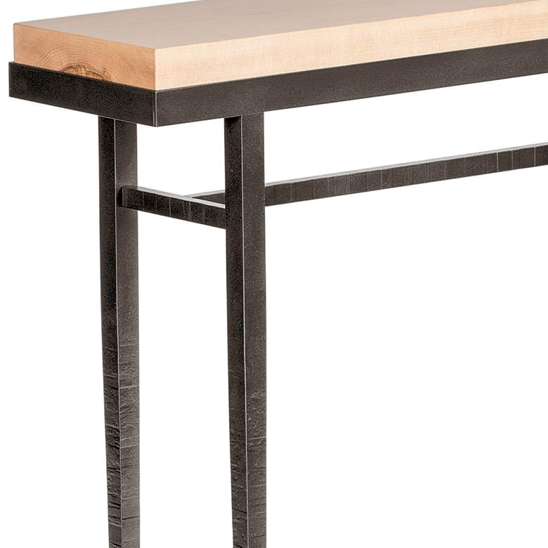 Image 2 Wick 30 inchW Natural Wood and Dark Smoke Metal Console Table more views
