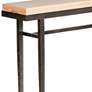 Wick 30"W Natural Wood and Dark Smoke Metal Console Table