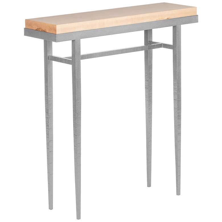 Image 1 Wick 30 inchW Natural Wood Vintage Platinum Metal Console Table