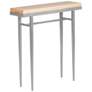 Wick 30"W Natural Wood Vintage Platinum Metal Console Table