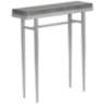 Wick 30"W Gray Wood and Vintage Platinum Metal Console Table