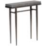 Wick 30" Wide Gray Wood and Dark Smoke Metal Console Table