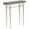 Wick 30" Wide Gray Wood and Soft Gold Metal Console Table