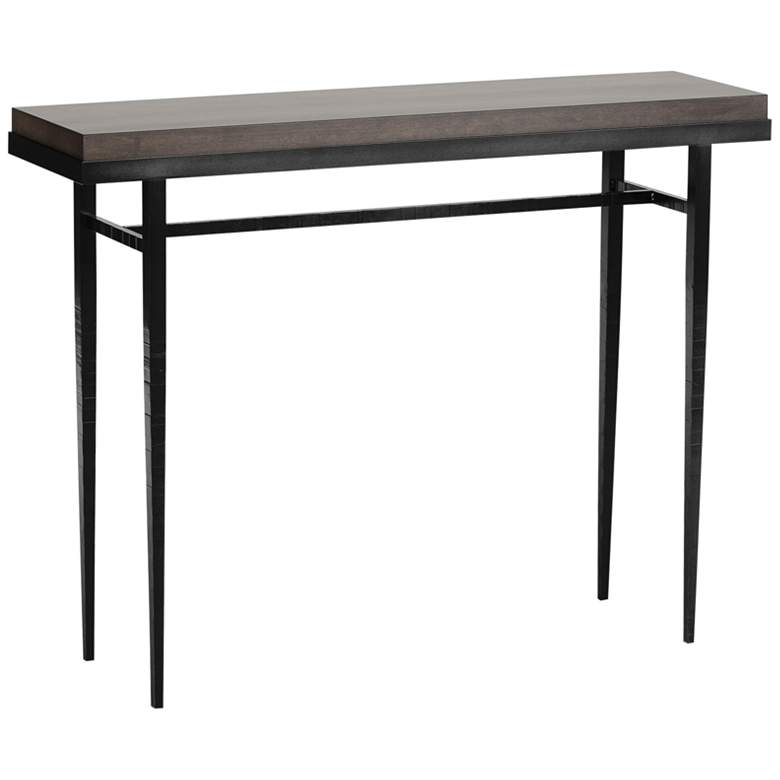 Wick 42&quot; Wide Black Console Table with Espresso Table Top