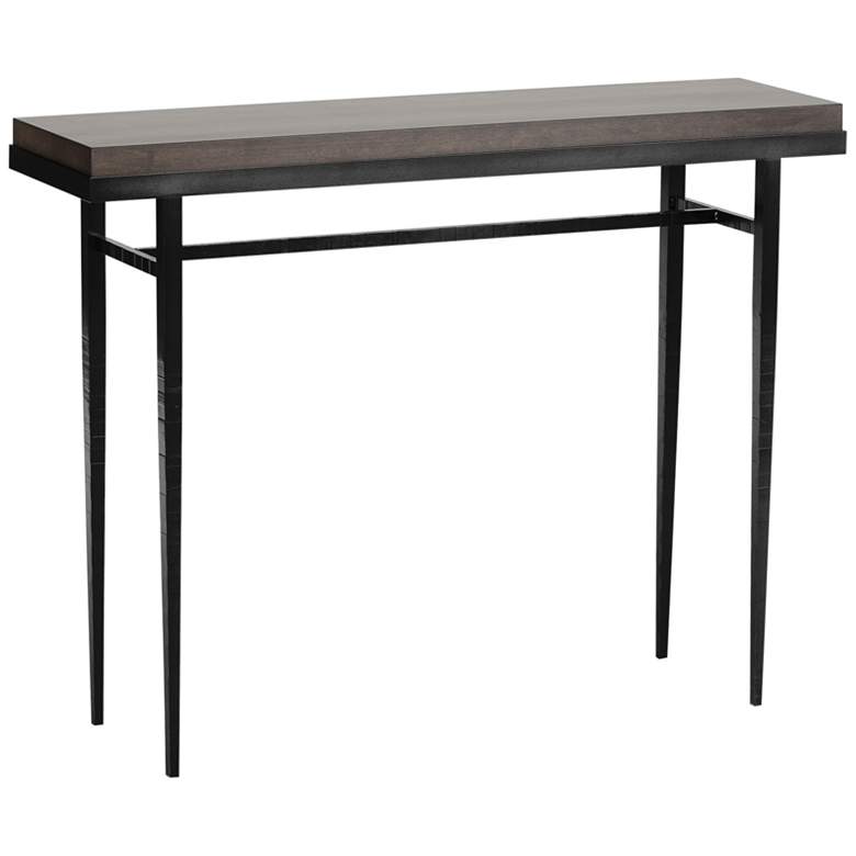 Image 1 Wick 42" Wide Black Console Table with Espresso Table Top