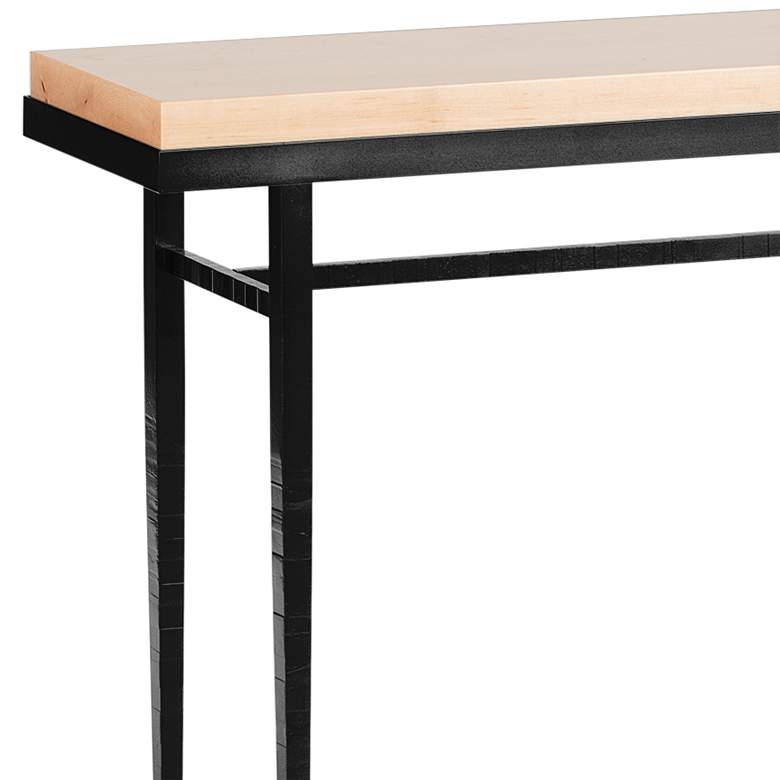 Image 2 Wick 42" Wide Black Console Table with Natural Table Top more views