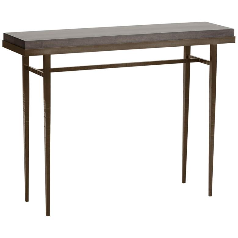 Wick 42&quot; Wide Bronze Console Table with Espresso Table Top