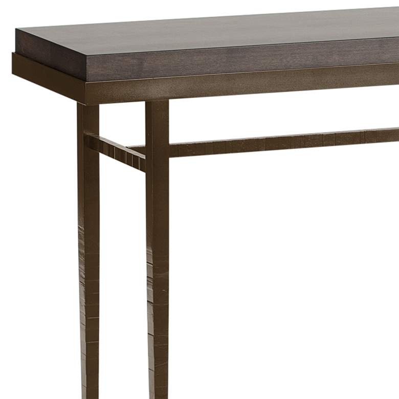 Wick 42 inch Wide Bronze Console Table with Espresso Table Top more views