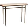 Wick 42" Wide Bronze Console Table with Natural Table Top