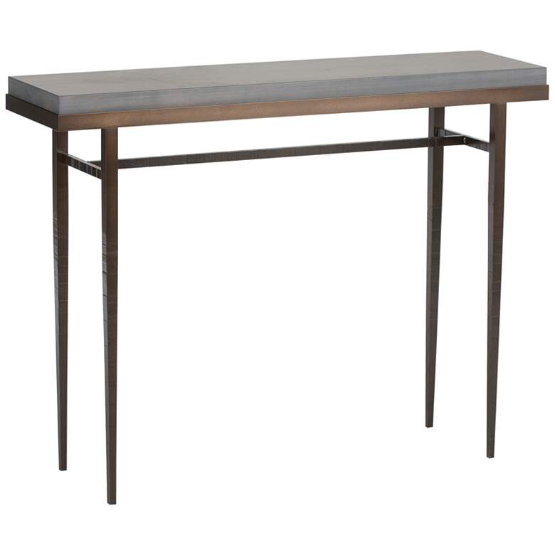 Image 1 Wick 42 inch Wide Dark Smoke Console Table with Gray Table Top