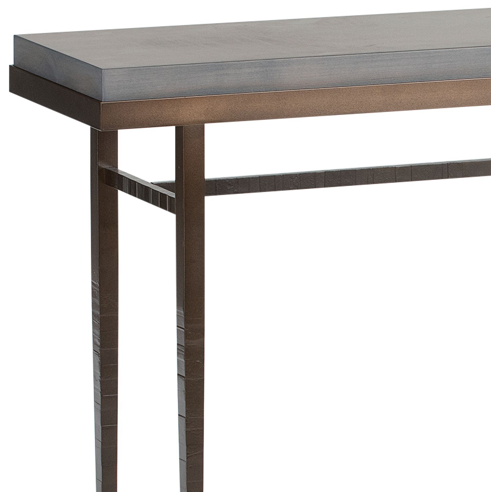Image 2 Wick 42" Wide Dark Smoke Console Table with Gray Table Top more views