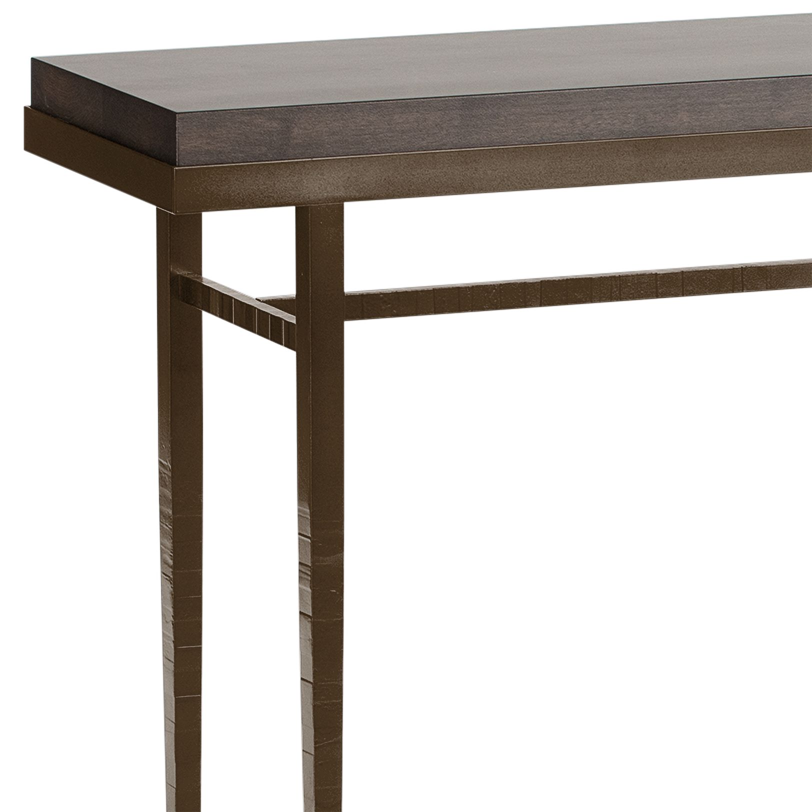 Image 2 Wick 42" Wide Maple Espresso Accented Bronze Console Table more views