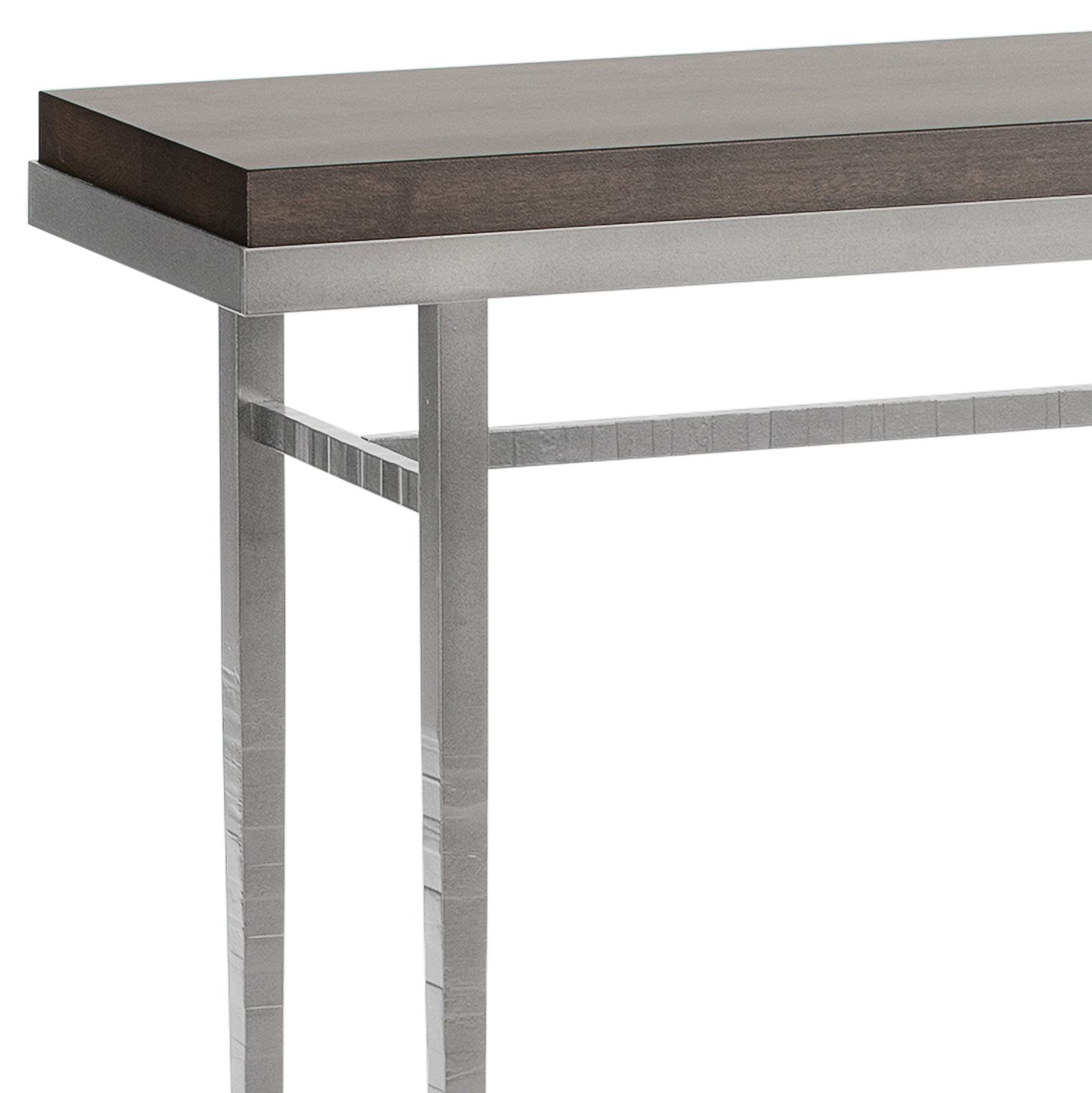 Image 2 Wick 42" Wide Maple Espresso Accented Vintage Platinum Console Table more views