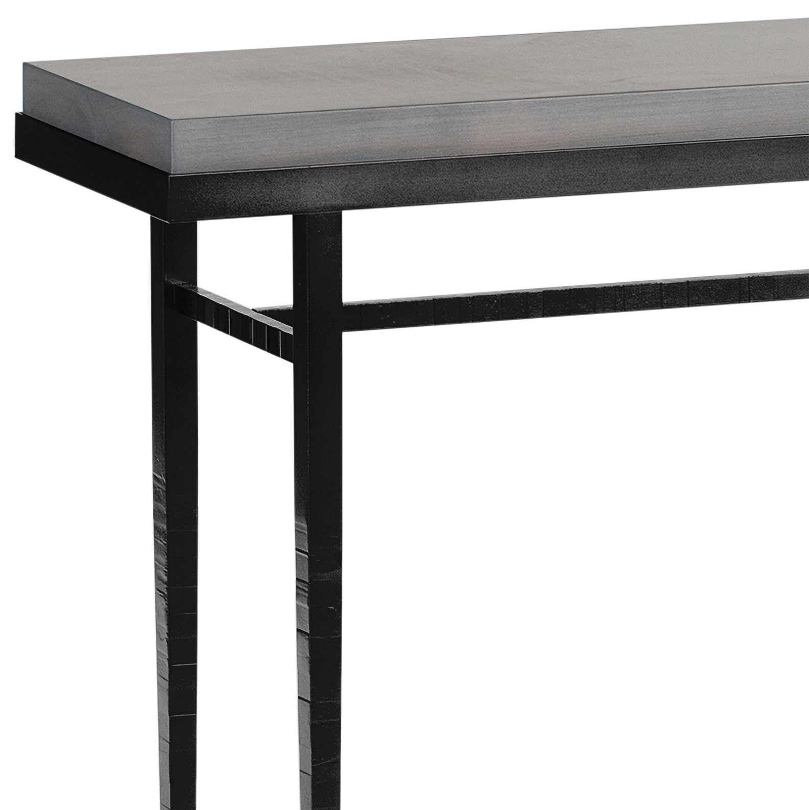 Image 2 Wick 42" Wide Maple Grey Accented Black Console Table more views